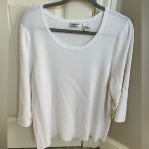 Laura Ashley Scoop Neck Top with Three-Quarter Sleeves, 2X